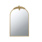 Gold Arched Wall Mirror with Metal Frame - Decorative Accent