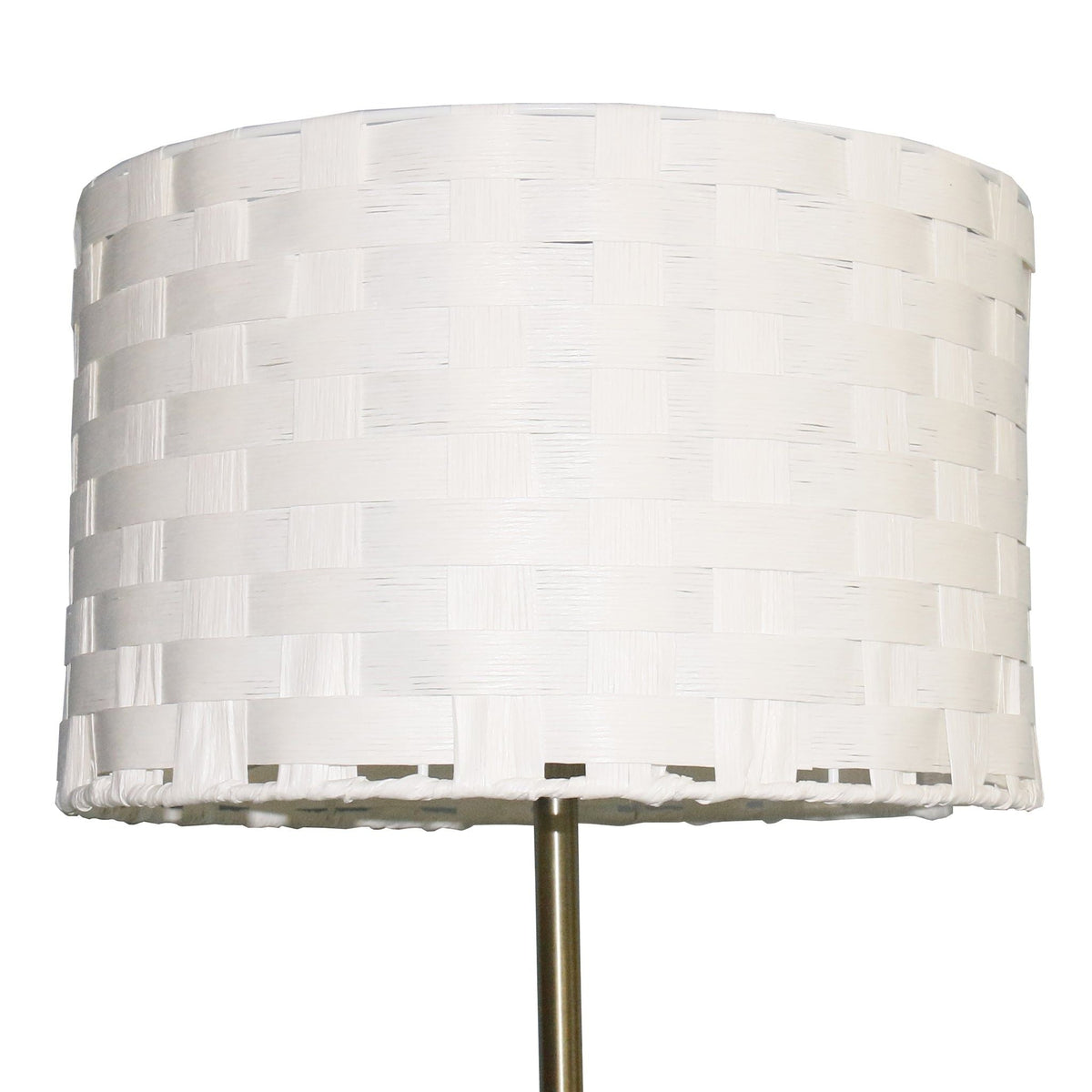 Gold Floor Lamp with Marble Base and Imitation Leather Shade
