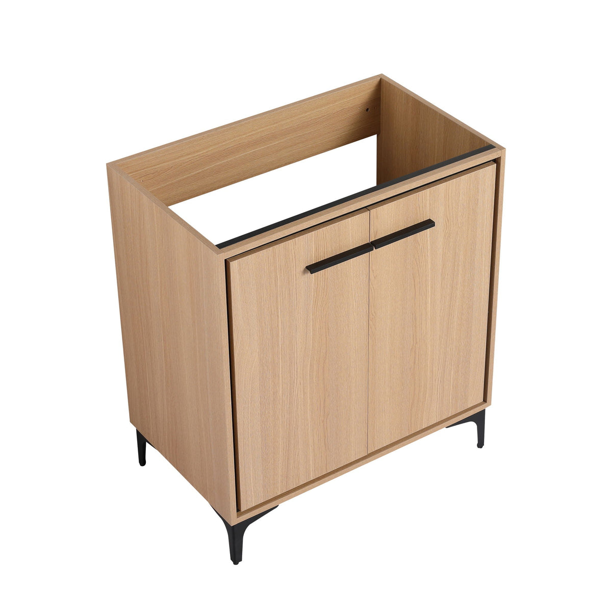 Modern Bathroom Vanity Cabinet with Soft Closing Doors - Light Brown