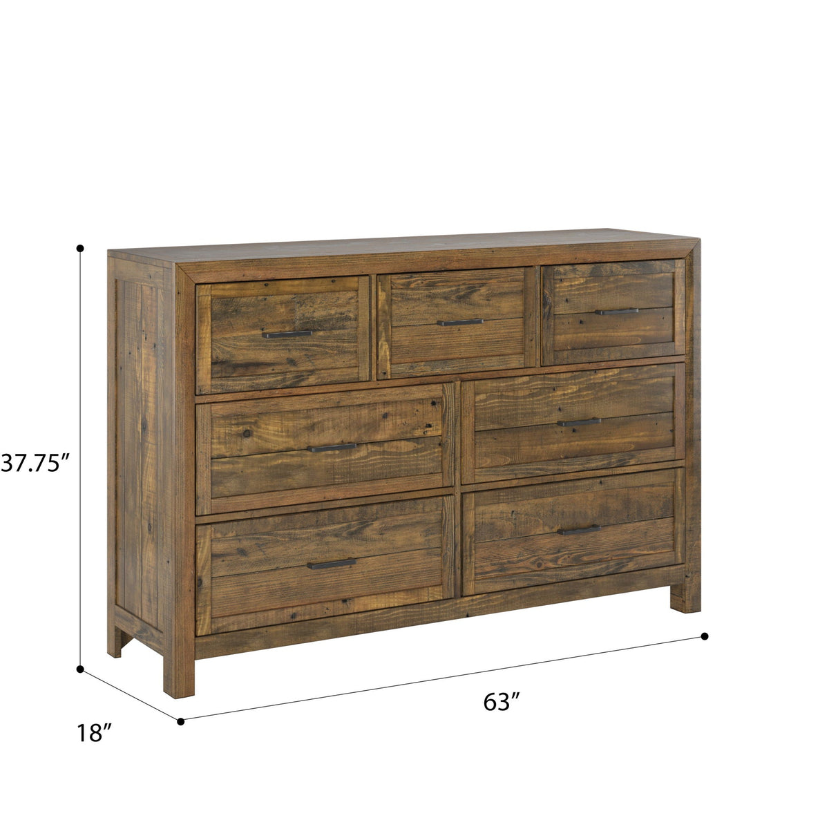7 Drawer Dresser with Smooth-Glide Drawers - Brown