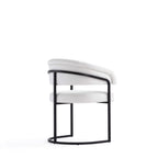 Geometric Base Dining Chair with Vegan Upholstery – White or Gray