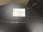 Nesting Coffee Table Set of 2 with Wood Marble Pattern Top - Black+Gold
