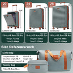 Deluxe 5-Piece Hard-Side Luggage Set with USB and TSA Locks - Multiple Colors