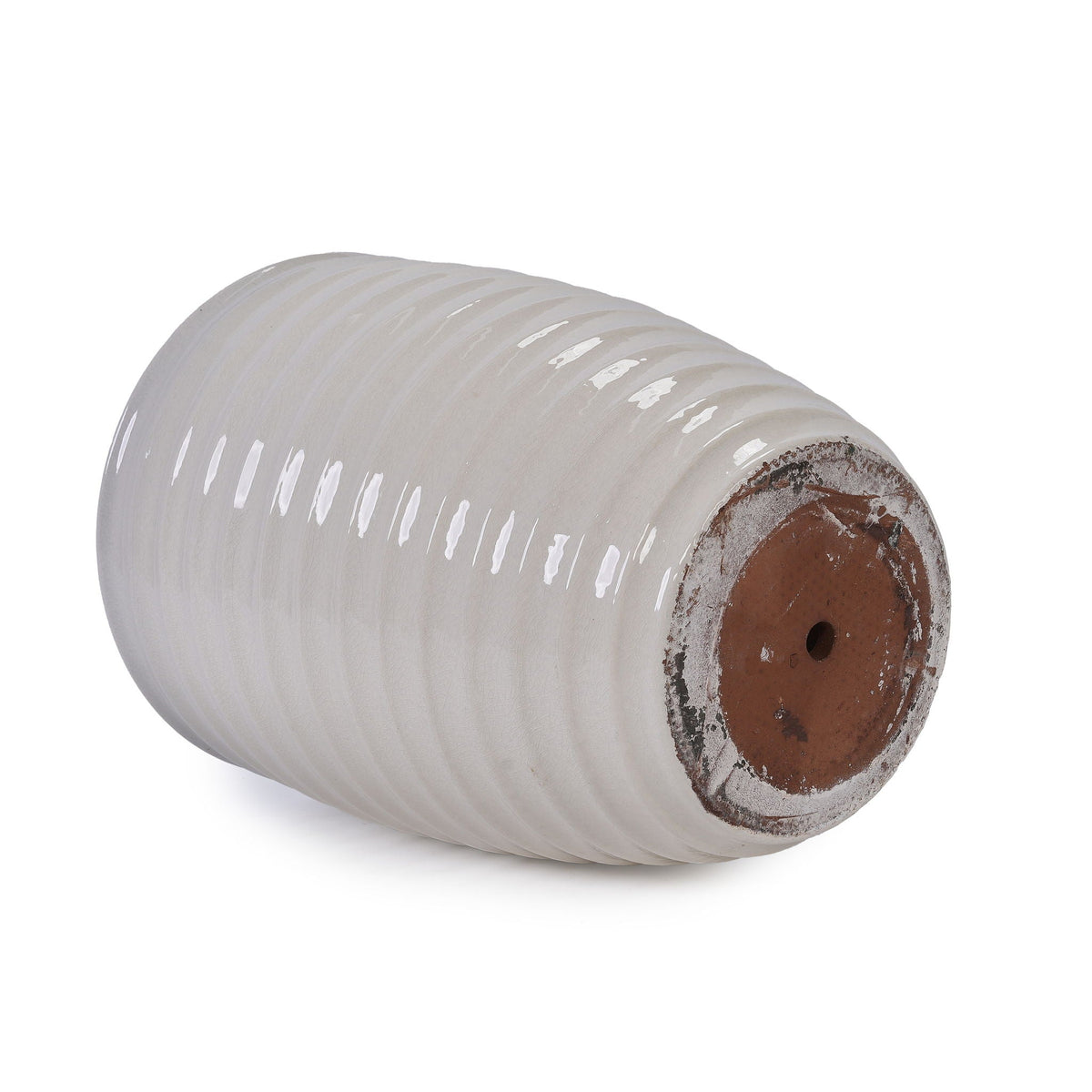White Flowerpot Planter with Durable Construction - White