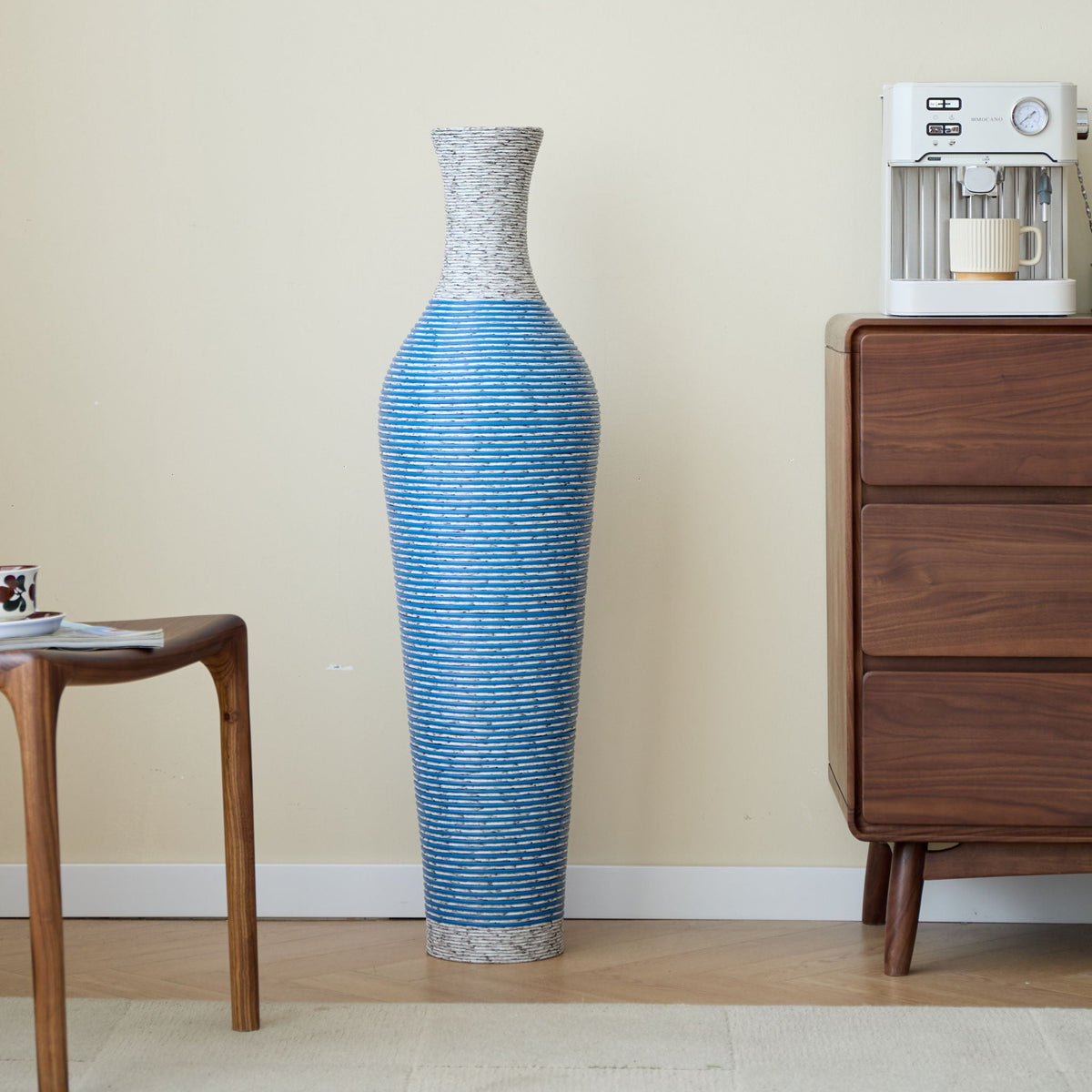 Classic And Neat Floor Vase with High Independent Stand - Multiple Colors