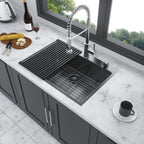 Topmount Kitchen Sink 16 Gauge Single Bowl with Nano Finish - Black