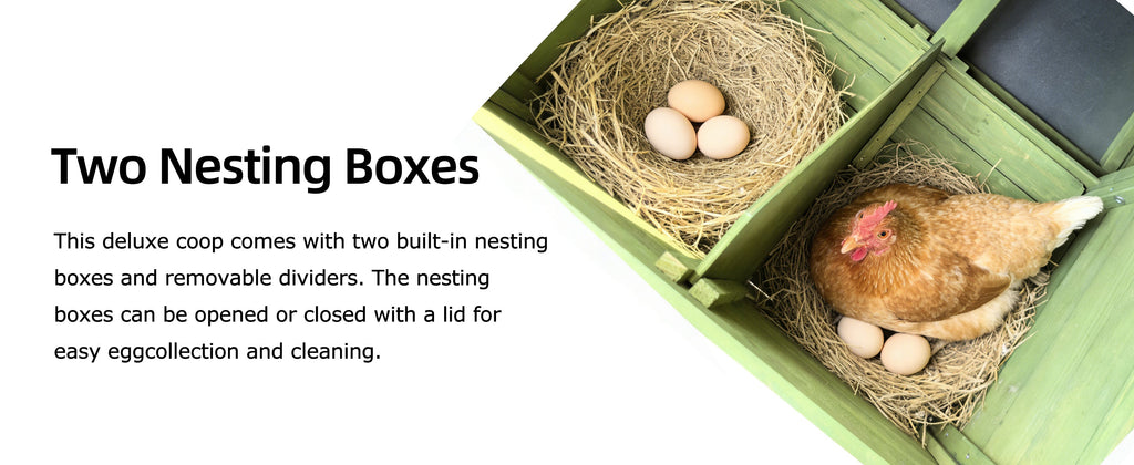70" Automatic Chicken Coop with Solar-Powered Door - Green