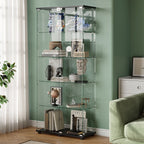 Display Cabinet with Double Doors and Lock - Black