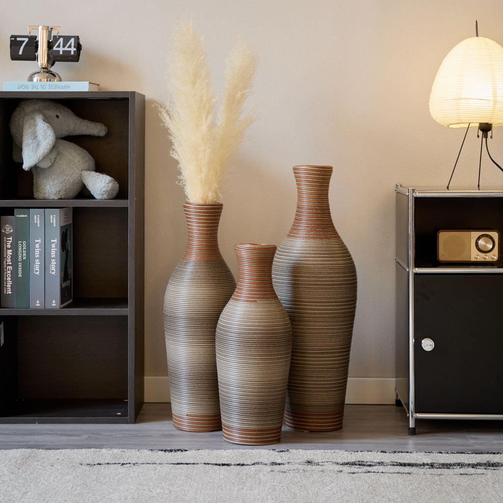 Classic And Neat Floor Vase with High Independent Stand - Multiple Colors