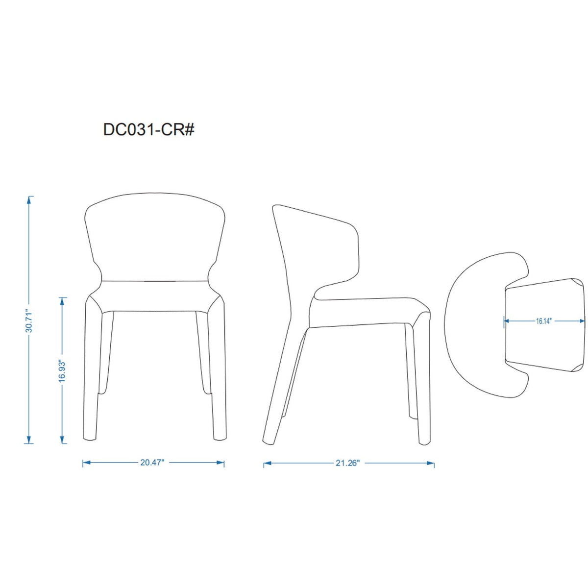 Conrad Dining Chair Set of 2 with Metal Frame - Multiple Colors
