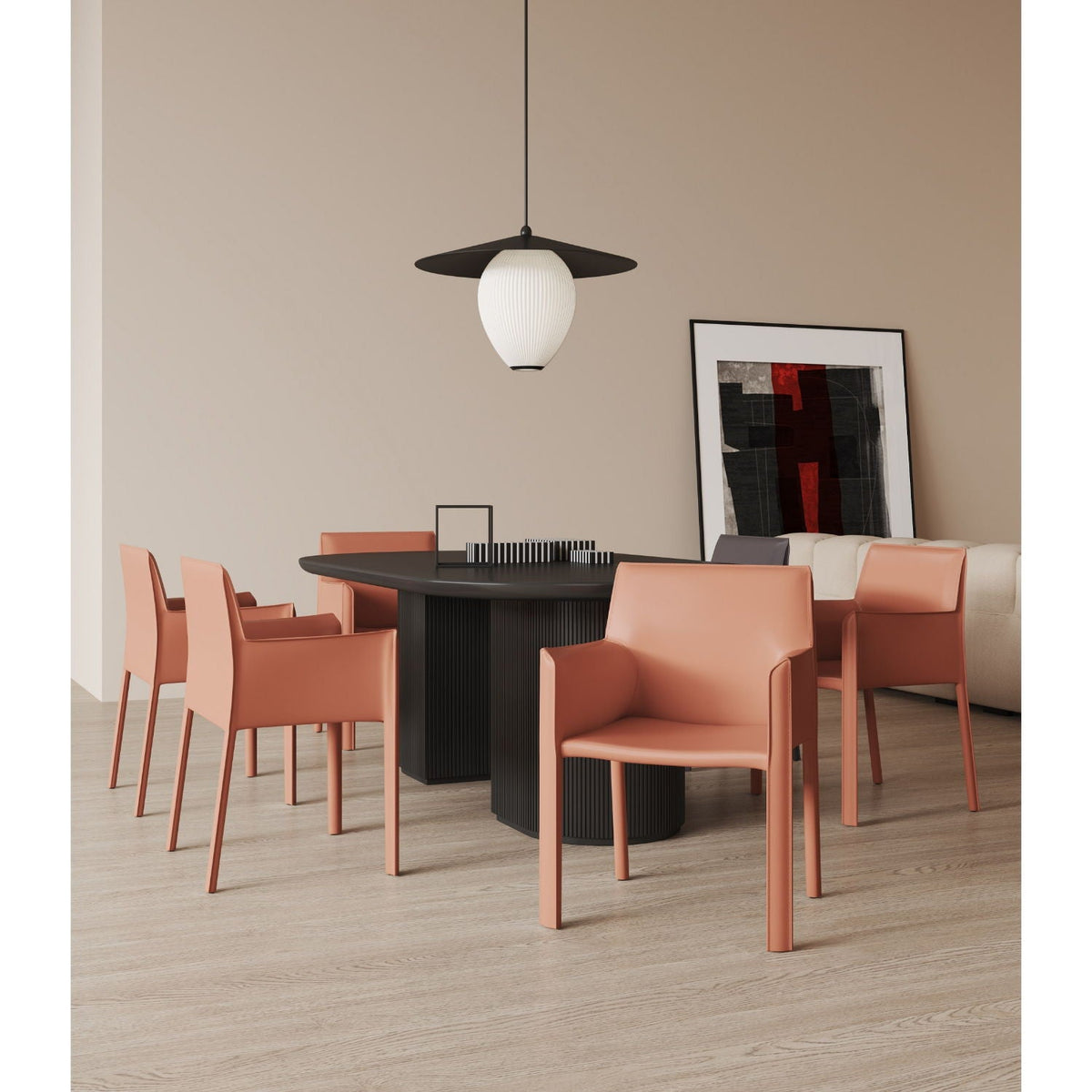 Vogue Dining Chair with Metal Frame - Light Brown or Dark Gray