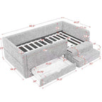 Safe Kids Bed with Guardrails and Storage - Twin, Multiple Colors