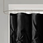 Tufted Semi-Sheer Shower Curtain with Tufted Texture - Soft Black