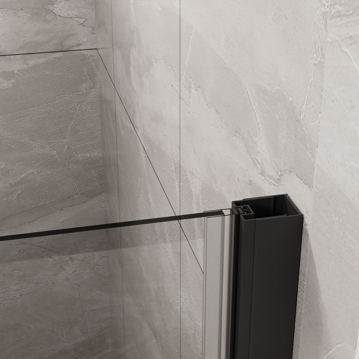 Frameless Glass Shower Door Bifold with Zinc Alloy Handle - Pearl Silver or Black