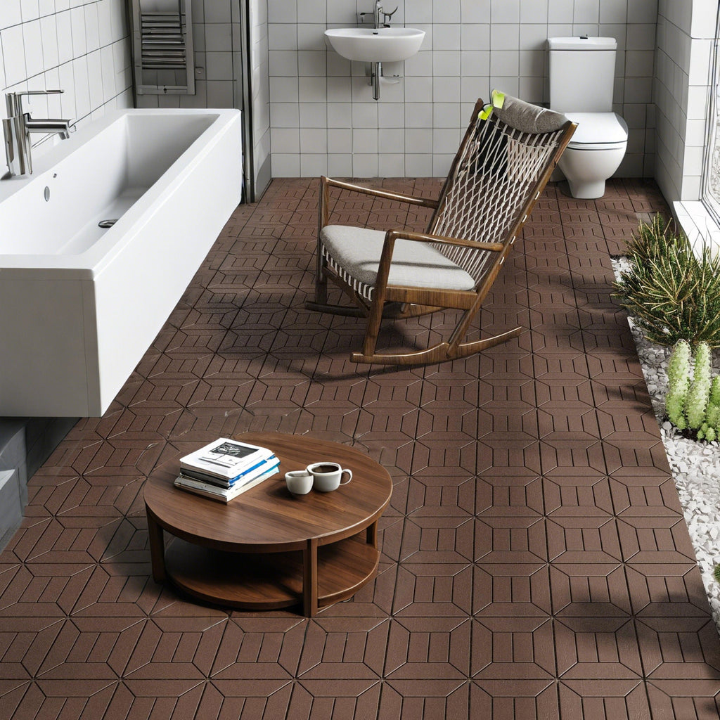 Interlocking Deck Tiles with Easy DIY Installation - Dark Gray or Dark Brown