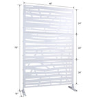 Metal Privacy Screen Room Divider with Durable Construction - Black, White, Dark Brown