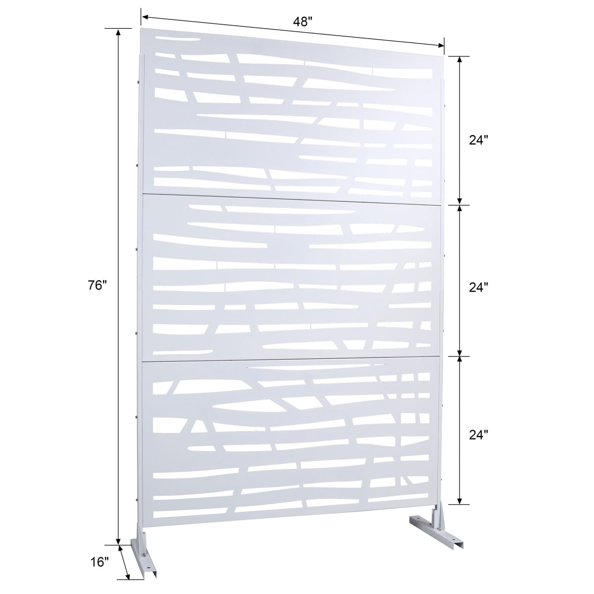 Metal Privacy Screen Room Divider with Durable Construction - Black, White, Dark Brown