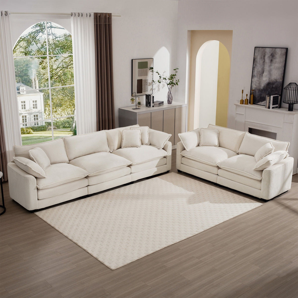 Oversized Deep-Seat Fabric Sofa & Chair Sets