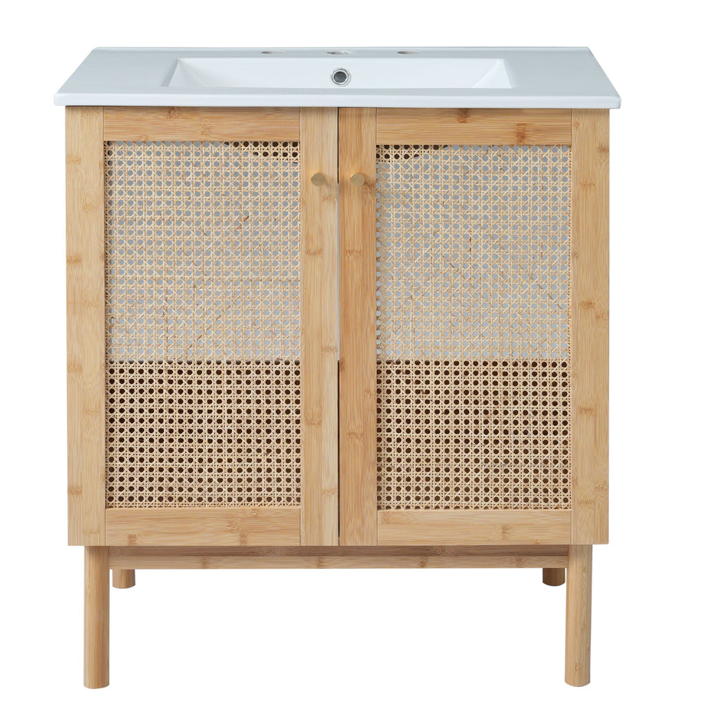 Bathroom Vanity Cabinet with Soft-Close Doors - Dark Brown or Light Brown