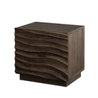 Solid Wood Nightstands with 2 Drawers - Modern Handleless Design - Brown