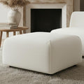 Plush Square Ottoman with Solid Wood Base - Multi-Functional Extra Seating