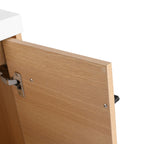 Bathroom Vanity Set with Resin Countertop Sink and 2 Doors - Light Brown Oak