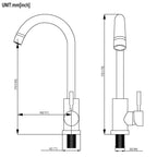 Modern Kitchen Sink Faucet with Single Handle - Gray, Black, Gold