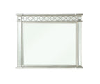 Mirrored Designed Mirror with Beveled Edge - Silver