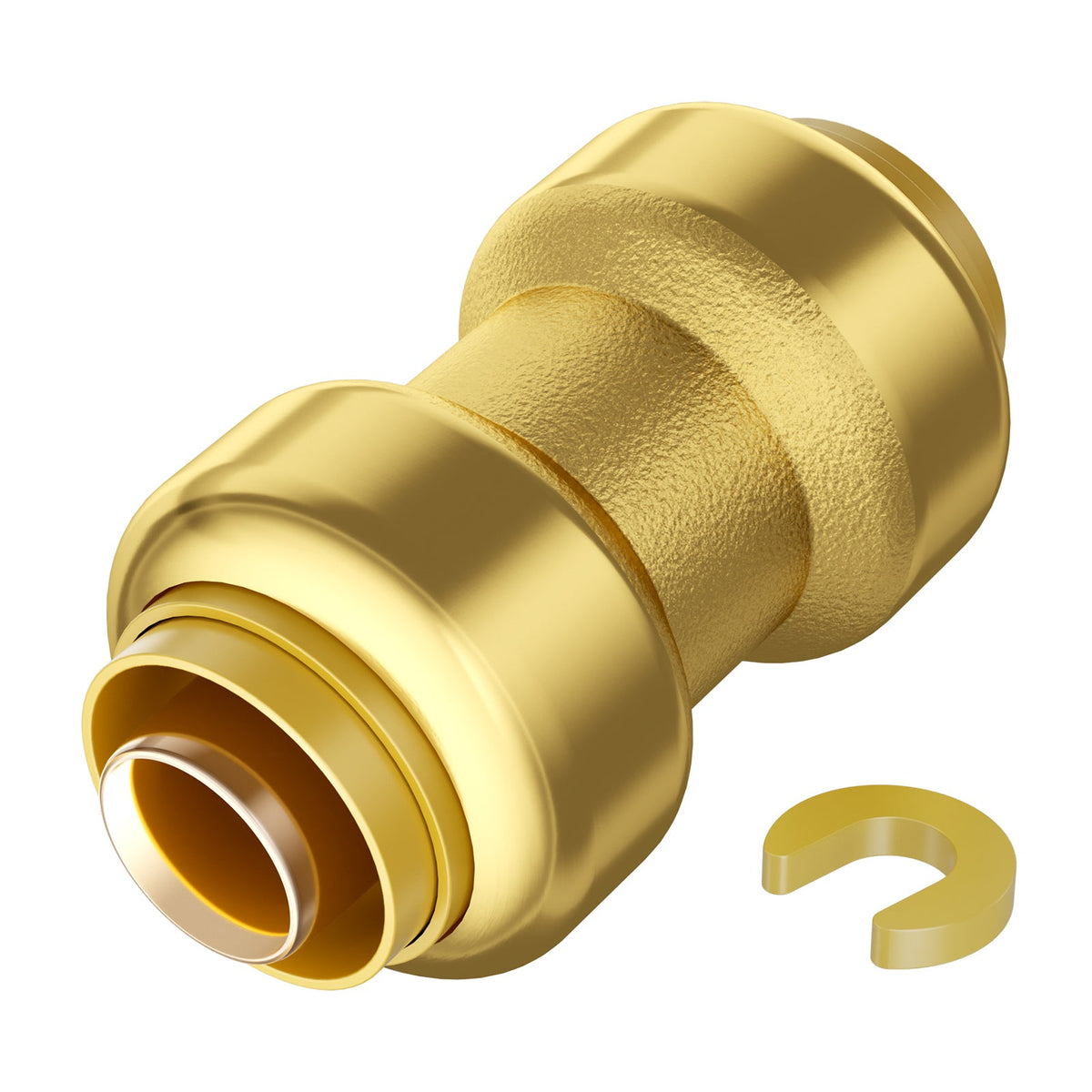 1/2" Brass Pipe Fittings Set with Push-Fit Installation - Brass