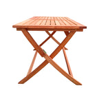 Teak 5 Piece Patio Dining Set with Folding Chairs - Solid Wood