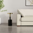 Gold and Black Side Table with Glass Top - Frannie