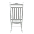 Balcony Porch Adult Rocking Chair with Solid Hardwood Frame - Available in Brown, Oak, or White
