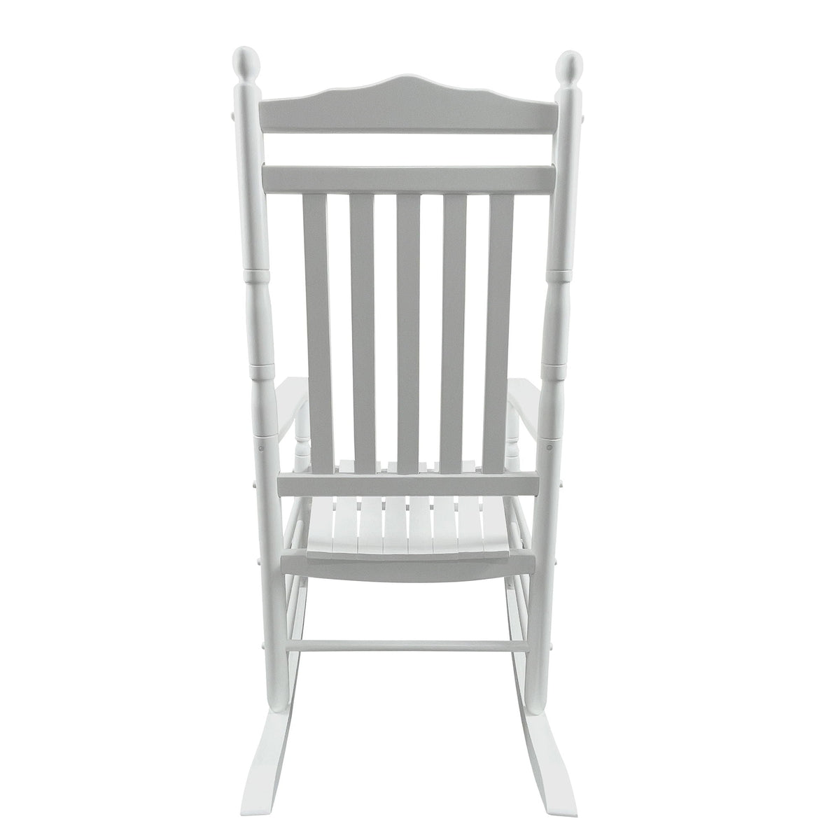 Balcony Porch Adult Rocking Chair with Solid Hardwood Frame - Available in Brown, Oak, or White