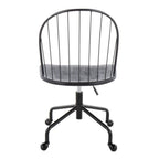 Farmhouse Adjustable High Back Office Chair with 360° Swivel - Black