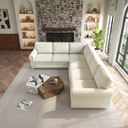 118" L-Shaped Convertible Sofa Bed with Pull-Out Bed - Chenille