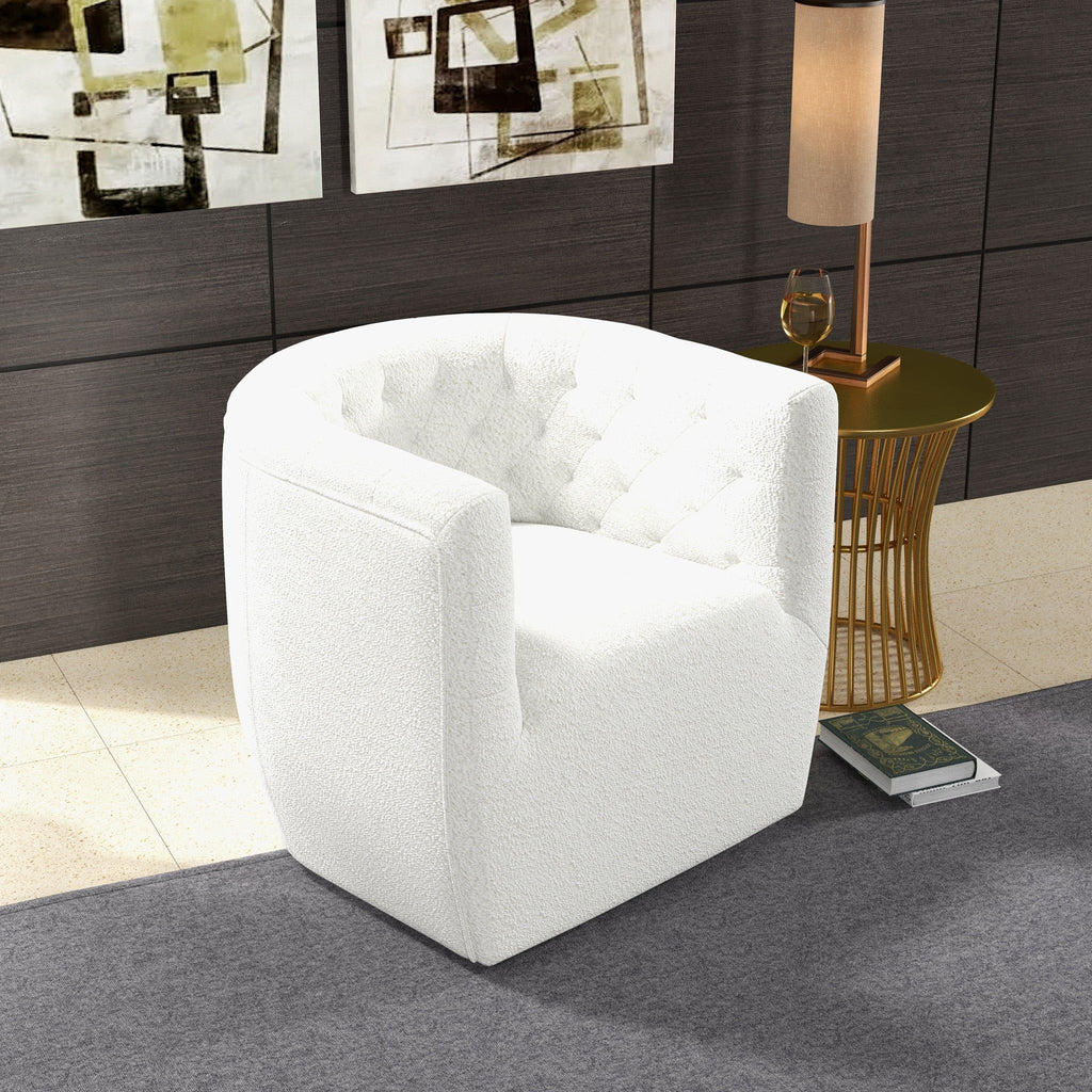 Ergonomic Design Swivel Chair with Tufted Accent - Multiple Colors