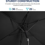 Rectangular Patio Umbrella with Crank Tilt - UV-Resistant Canopy