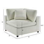 Corner Wedge Chair with Down Blend Cushion - Beige or Dark Gray