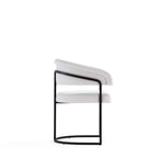 Geometric Base Dining Chair with Vegan Upholstery – White or Gray