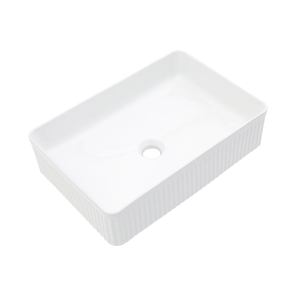 Modern Ceramic Vessel Bathroom Sink with Stain Resistance - White
