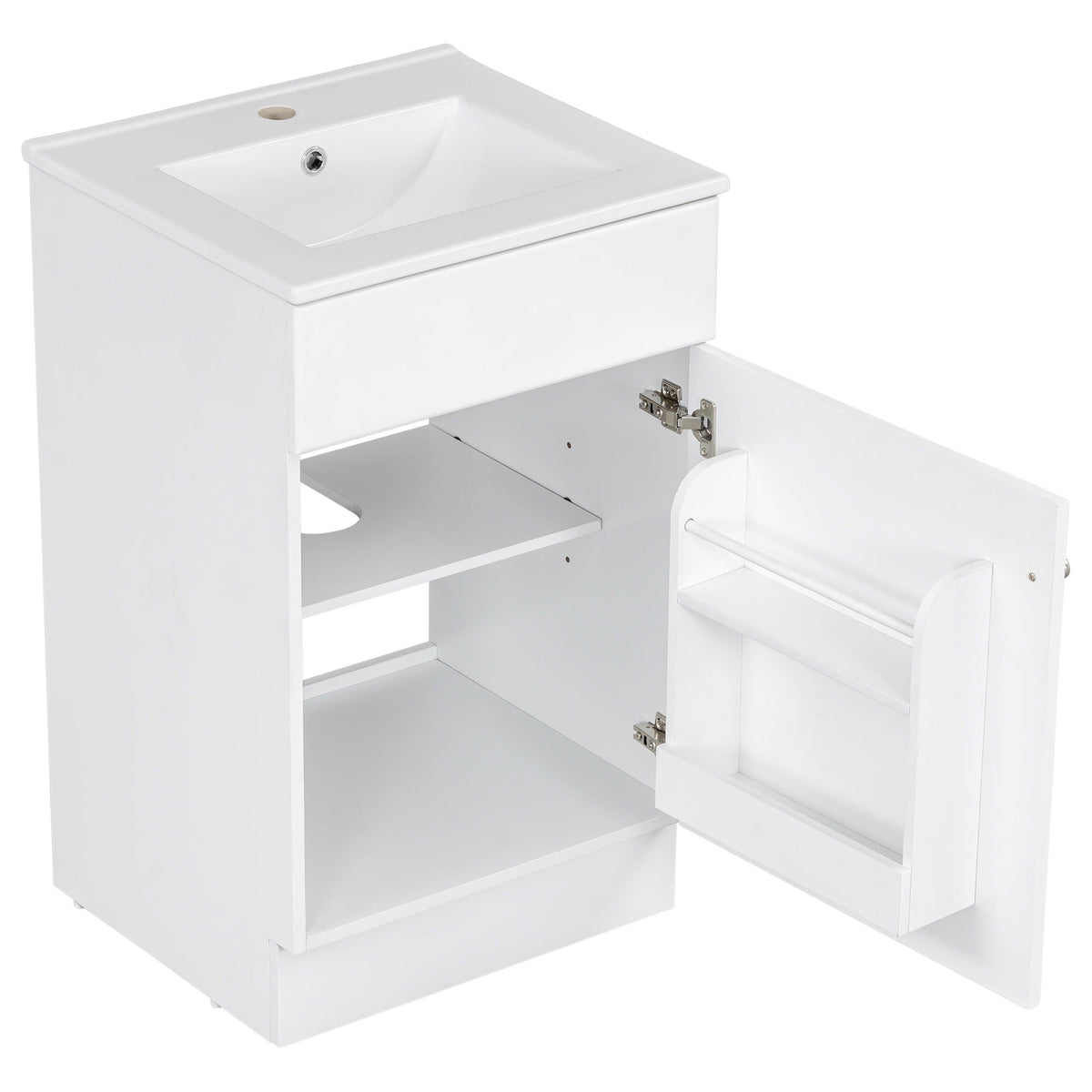 Bathroom Vanity with Sink and Adjustable Shelf - Multiple Colors
