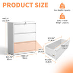Premium Drawer Metal Lateral File Cabinet with Lock - Black or White