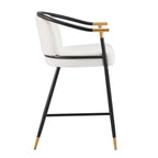 26" H Upholstered Counter Stool with Metal Frame - Set of 2 - Beige