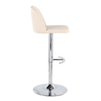 Contemporary Adjustable Barstool Set with Swivel & Rounded T Footrest - Multiple Colors