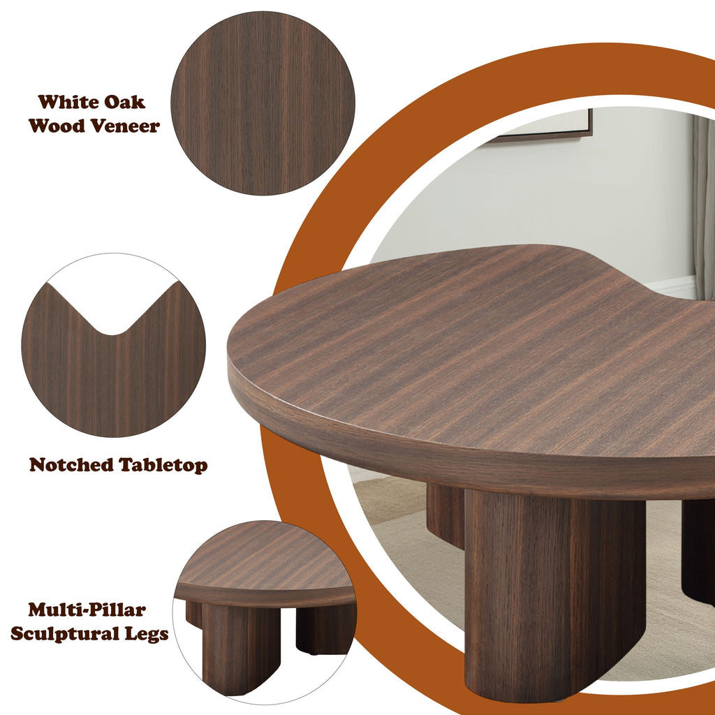 Brown Oak Coffee Table with MDF & Oak Veneer - 35" Square