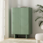 Accent Cabinet with Soft Close Doors and Adjustable Shelves - White, Light Brown, or Green