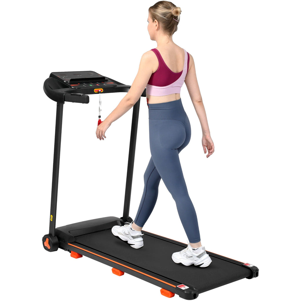 2.5Hp Quiet Folding Treadmill with Heart Rate Sensor - Black