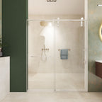 Pearl Silver Sliding Frameless Shower Door with Easy Clean Tempered Glass