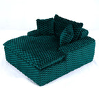 Green Comfort Bearing Stationary Sofa with 2 Pillows and 1 Backrest