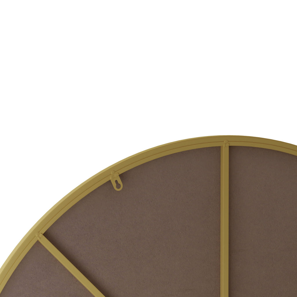 Metal Framed Circular Wall Mirror with Modern Design - Black or Gold
